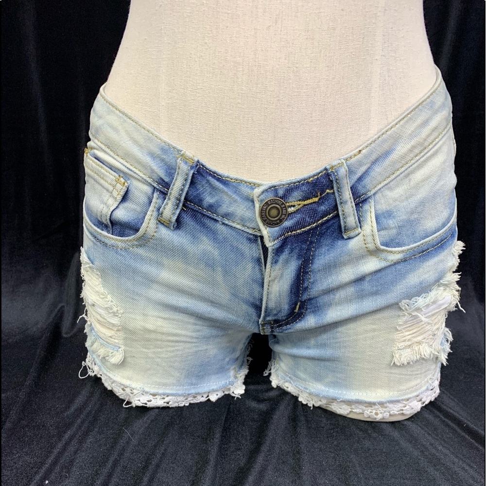 Jean cut offs with lace detail